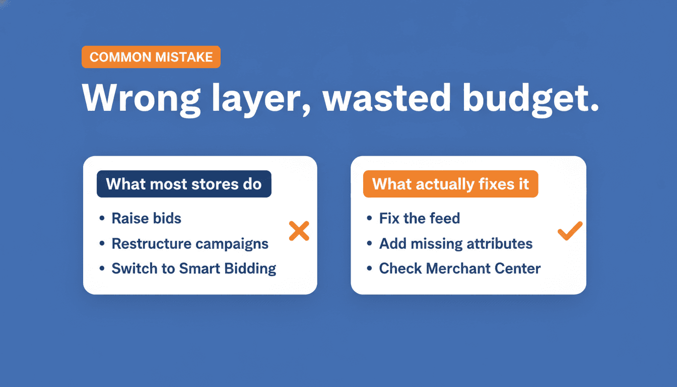 What most stores do vs what actually fixes Shopping campaign problems