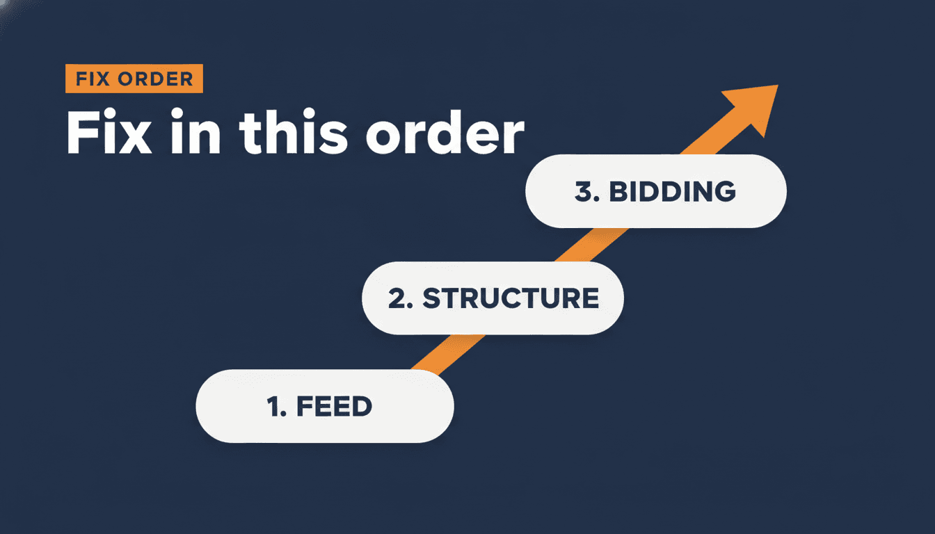 Fix Google Shopping in order: feed first, then structure, then bidding